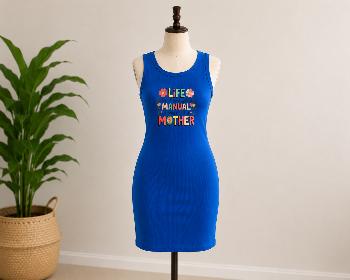Short-sleeve Royal Blue Dress