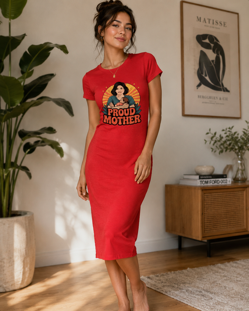 Short-Sleeve Red Dress